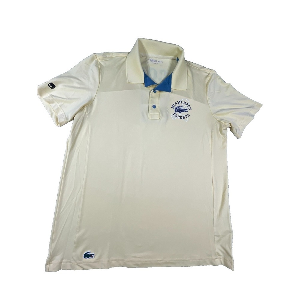 Lacoste Sport Polo Shirt Mens Large Miami Open Tennis Performance Golf Ultra Dry